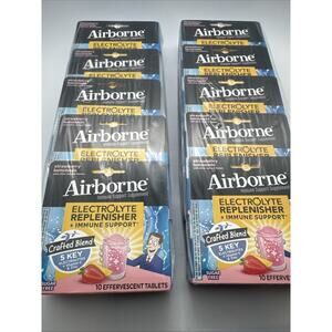 Airborne - Electrolyte Replenisher Strawberry Lemonade 10 ct X12 New Sealed